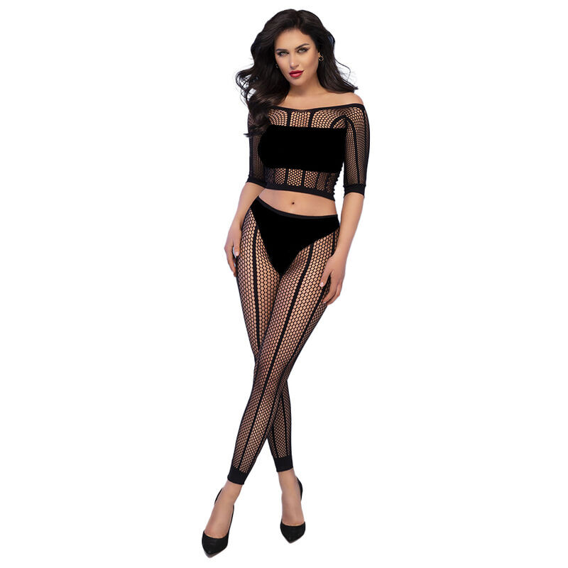 Chilirose - Cr 4647 Top & Leggins Noir S/M